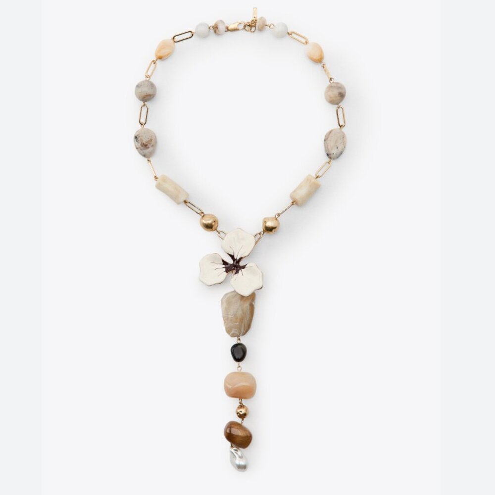 Zara Flower Stone Necklace